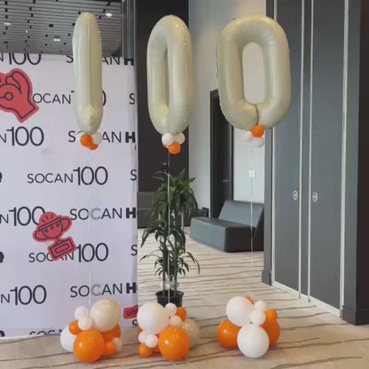 Luxury Birthday Number Balloon Cluster