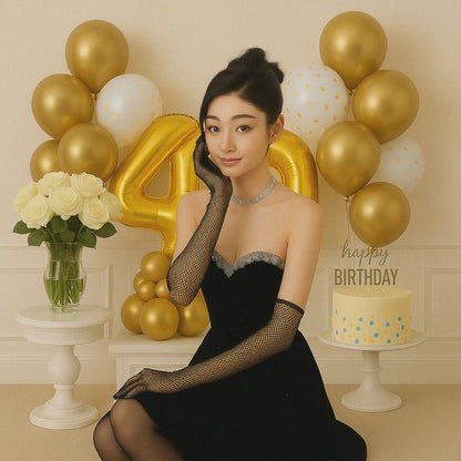 Starlight Classic Gold Balloon Cake Bundle (FREE Bonus Birthday Card)