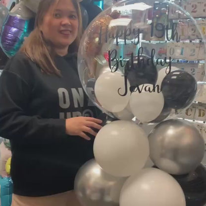 Personalized Gold Clear Bubble Balloon