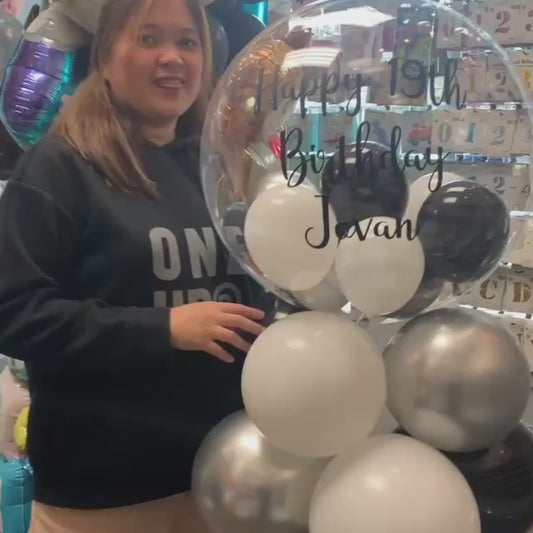 Personalized Gold Clear Bubble Balloon