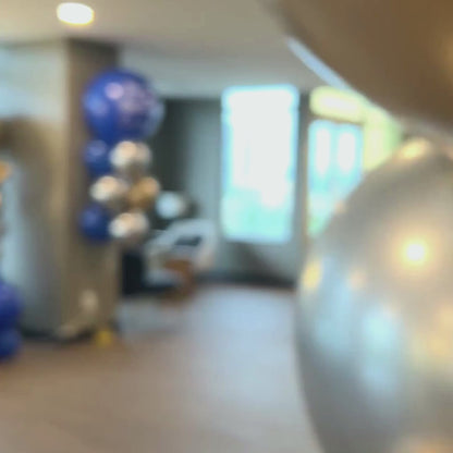 Blue Azure Elegance Happy Birthday Balloon Circle backdrop