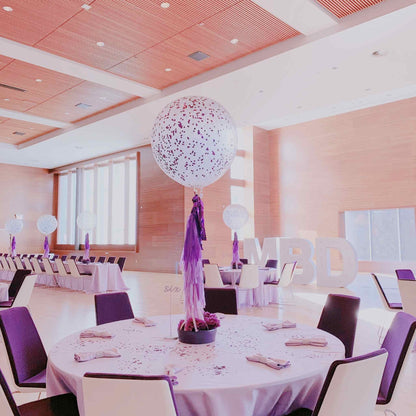 Jumbo Purple Confetti Luxury Tassel Table Balloon