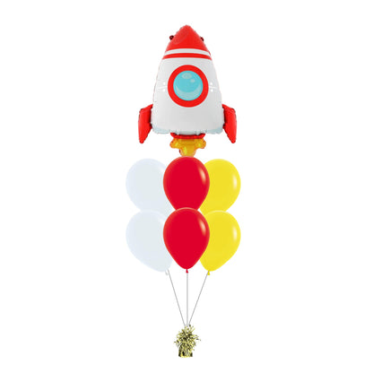Helium filled 30 inch Rocket ship foil balloon