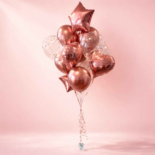 Rose Gold Mixed Balloon Bouquet of 14
