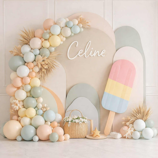 Summer Splash Custom Birthday Balloon Decoration Backdrop