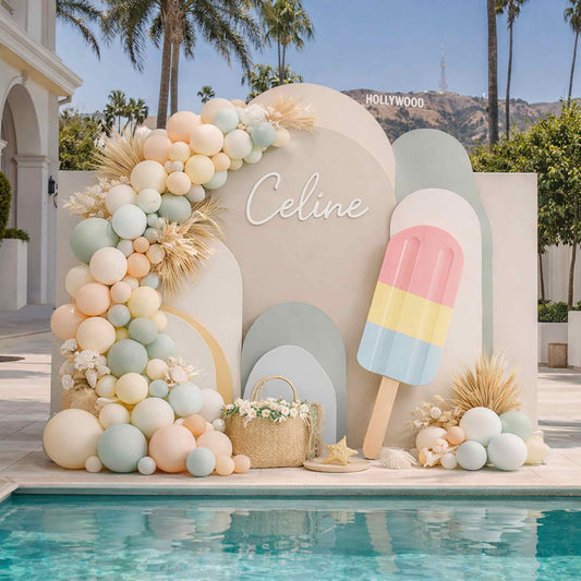 Summer Splash Custom Birthday Balloon Decoration Backdrop