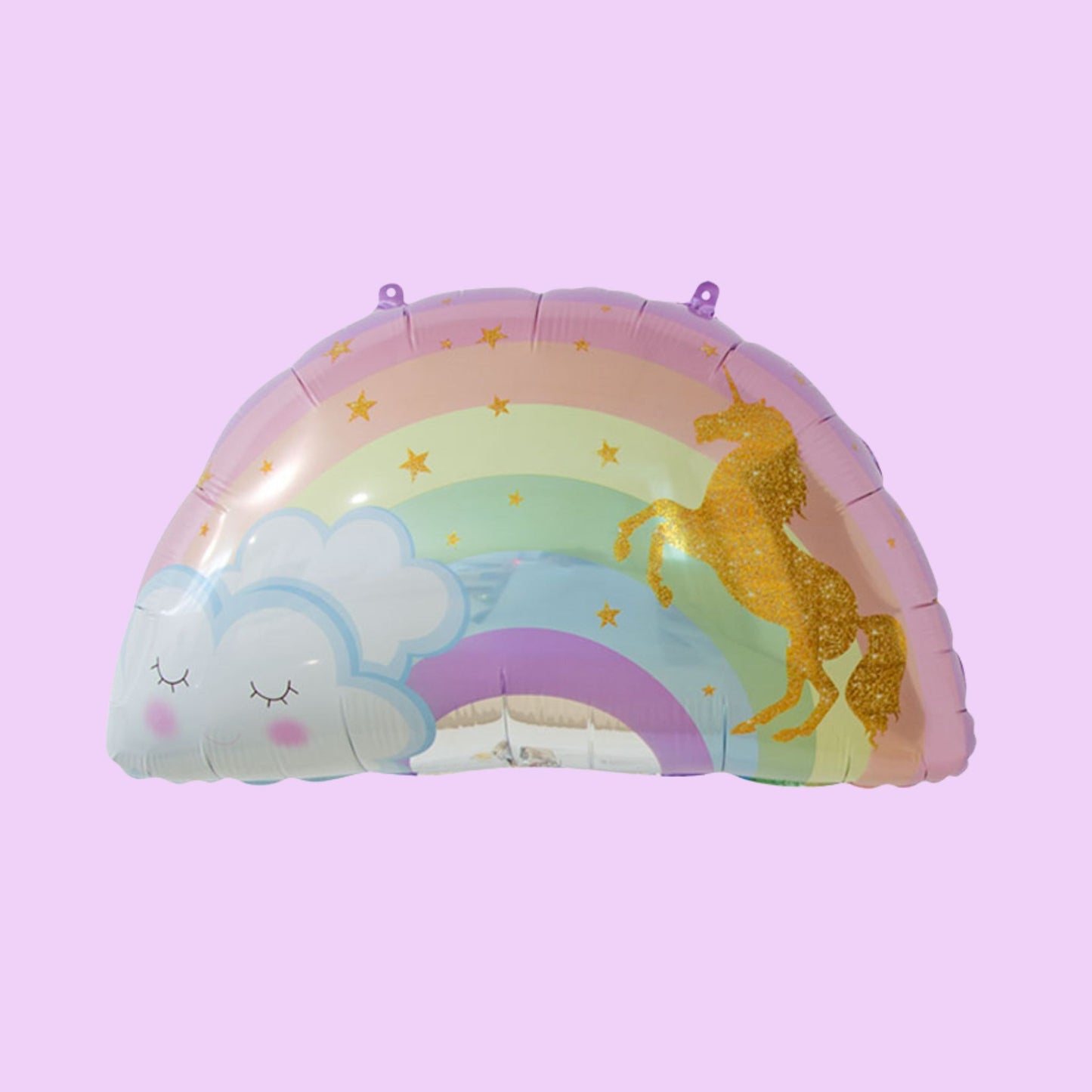 29 inch helium filled pastel unicorn rainbow foil balloon