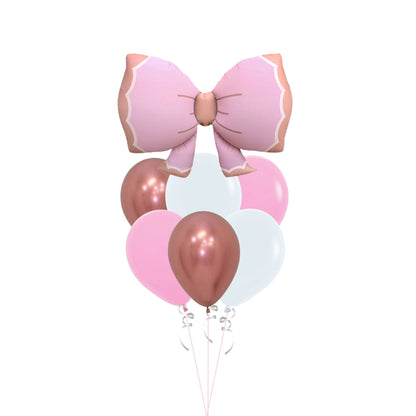 Bowknot Pink foil balloon Helium Filled Bouquet
