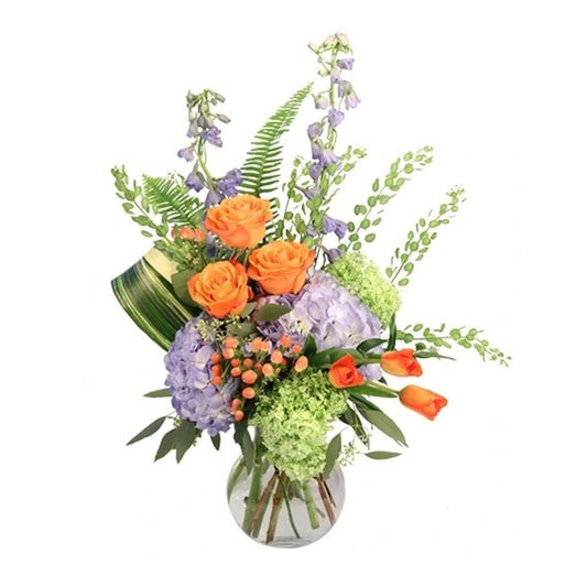 flower-fresh-florist-one-up-orange-rose-greens