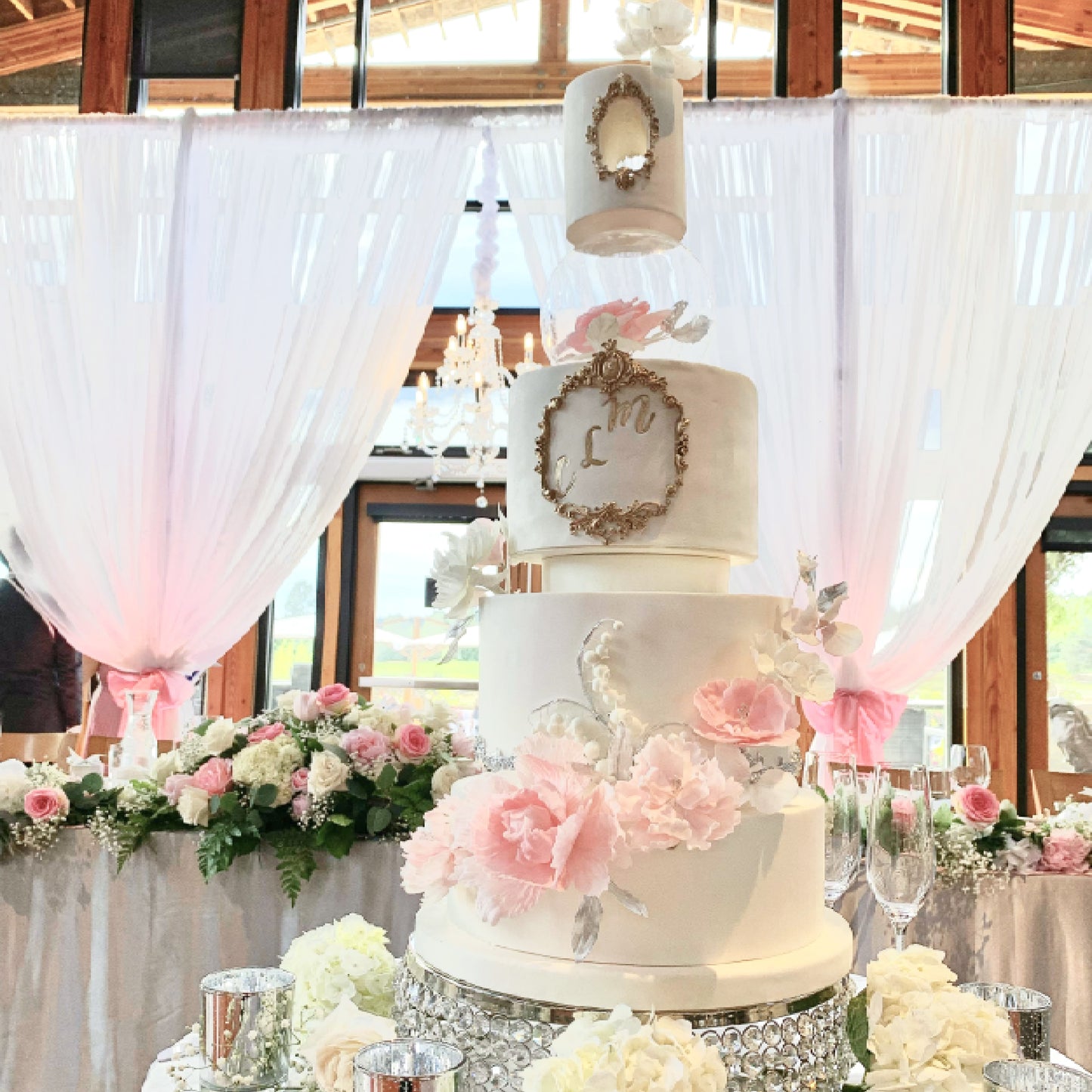 Artificial Styrofoam Korean Flower Wedding cake