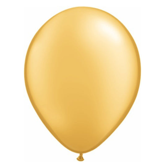 11 inch helium filled Pearl Gold latex balloon