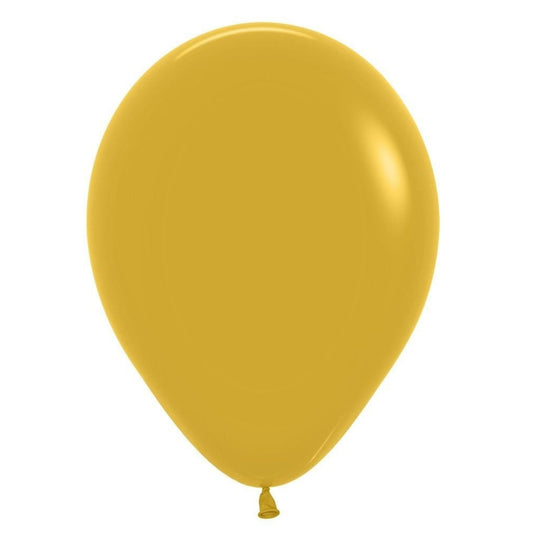 11 inch helium filled Mustard latex balloon