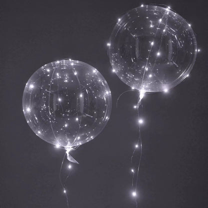 ONE UP Clear Bubble Balloon with light strings (2 balloons)