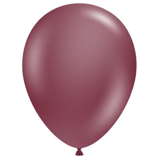11 inch helium filled Samba Burgundy latex balloon