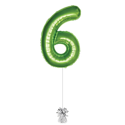 34 inch Lime Green Jumbo Balloon Number 6