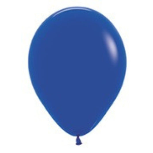 11 inch helium filled Royal Blue latex balloon