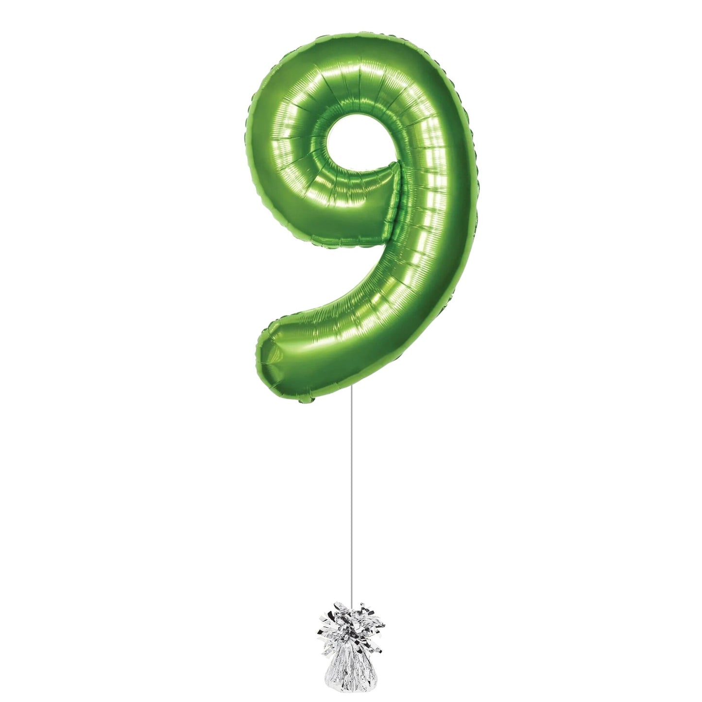 34 inch Lime Green Jumbo Balloon Number 9