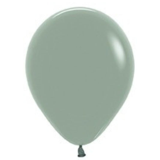 11 inch helium filled Dusk Green latex balloon