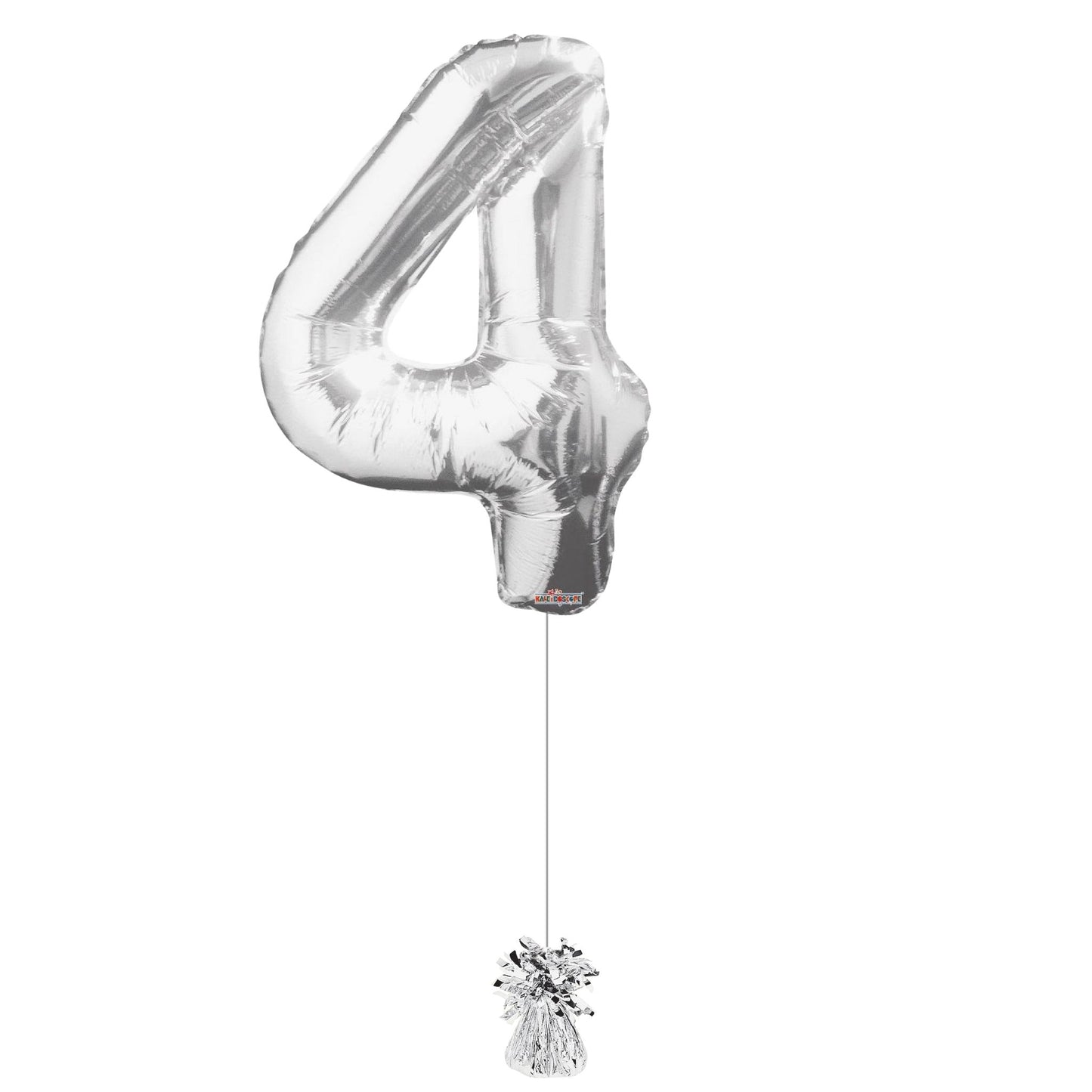 34 inch Silver Balloon Number 4 Helium filled