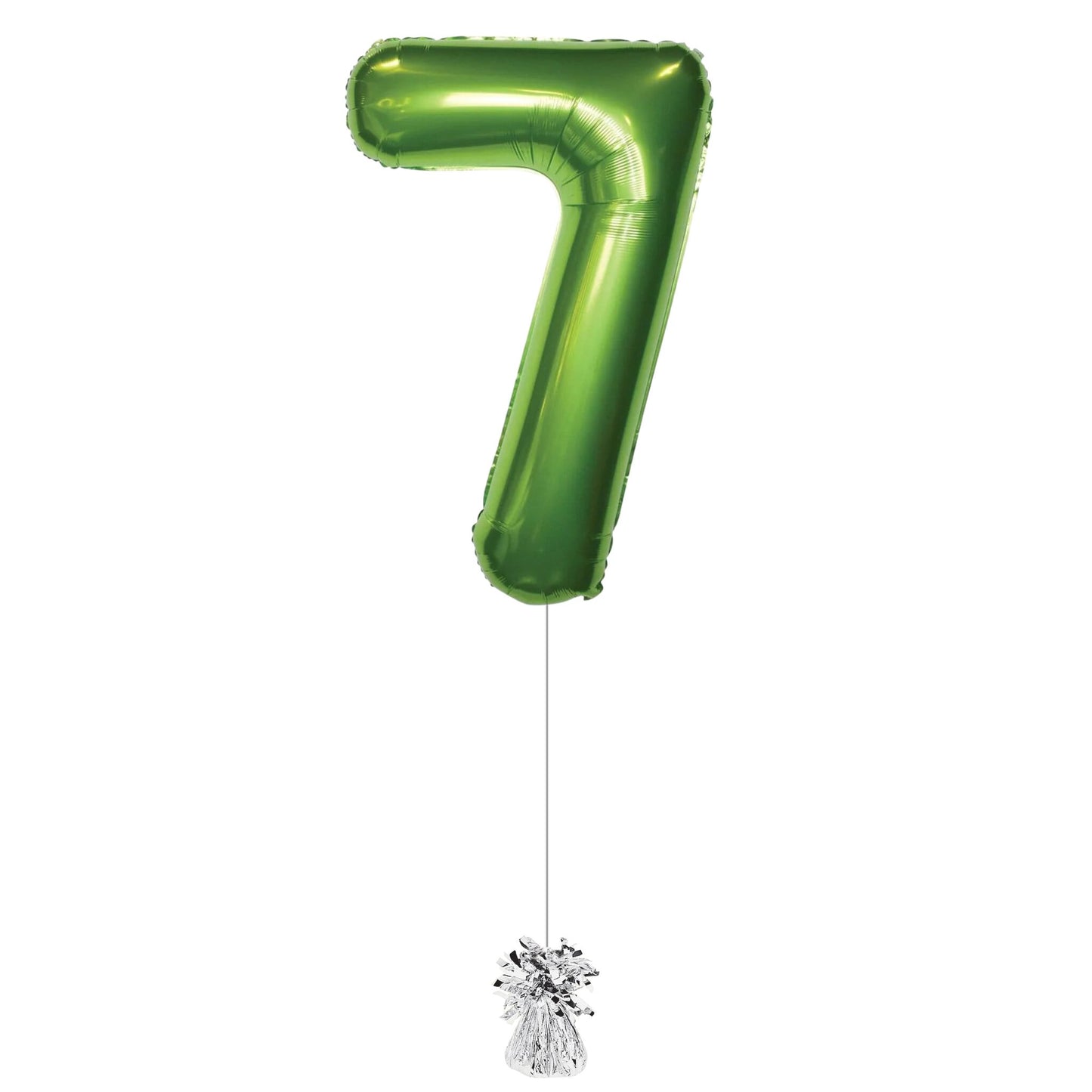 34 inch Lime Green Jumbo Balloon Number 7