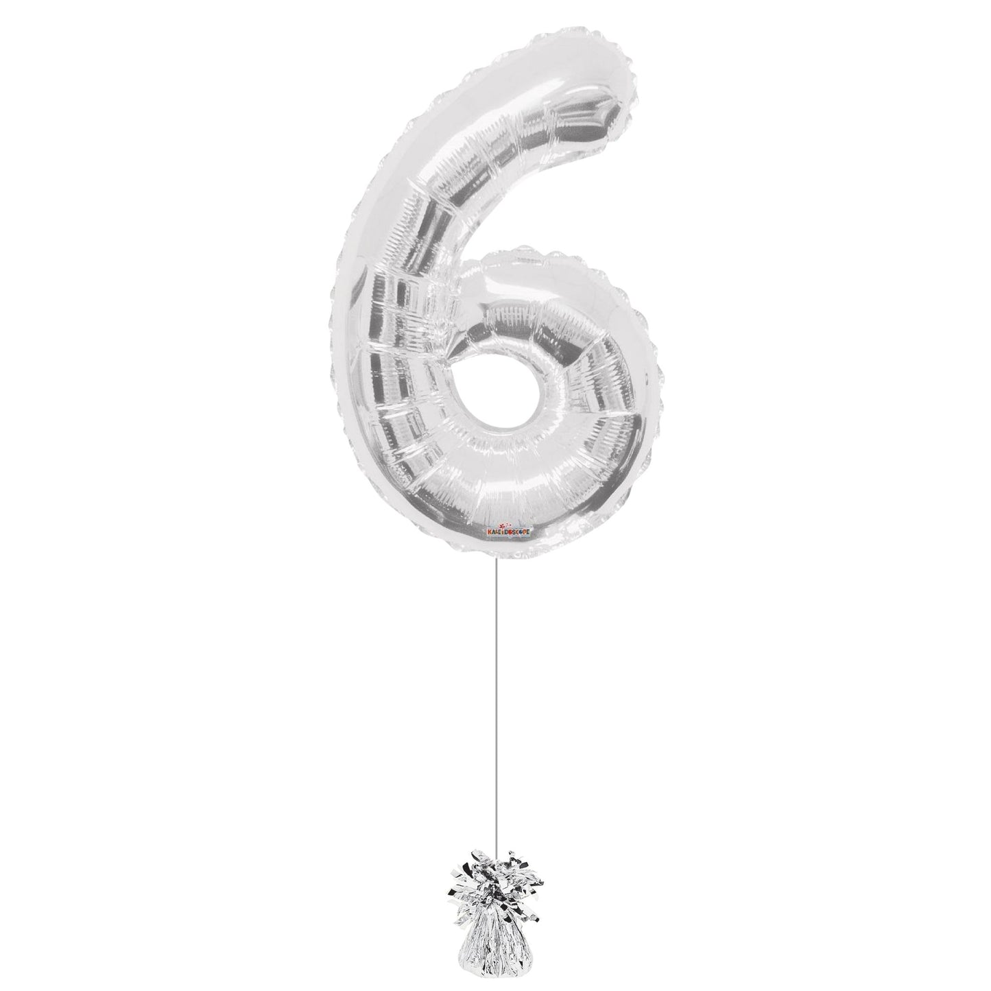 34 inch Silver Balloon Number 6 Helium filled