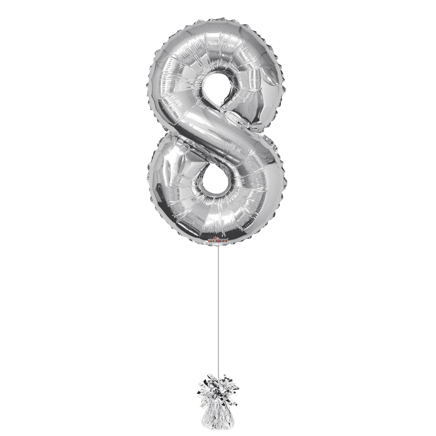 34 inch Silver Balloon Number 8 Helium filled