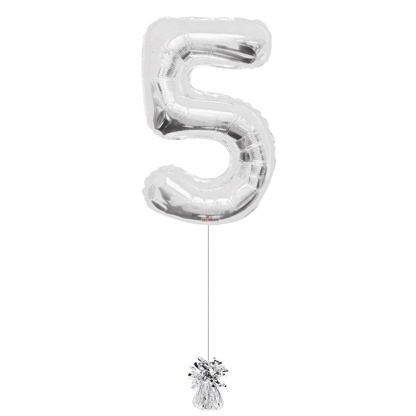 34 inch Silver Balloon Number 5 Helium filled