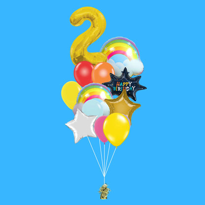 Shine Shine Rainbow Helium Foil Balloon Bouquet