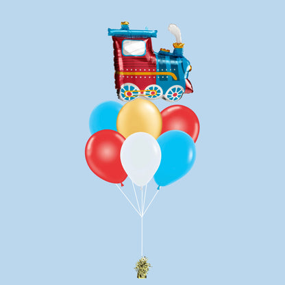 Old Century Train Foil Helium Balloon Bouquet