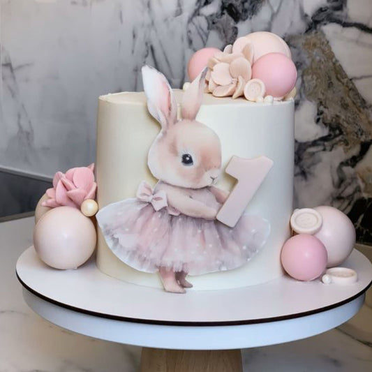 2D Birthday Rabbit Cake