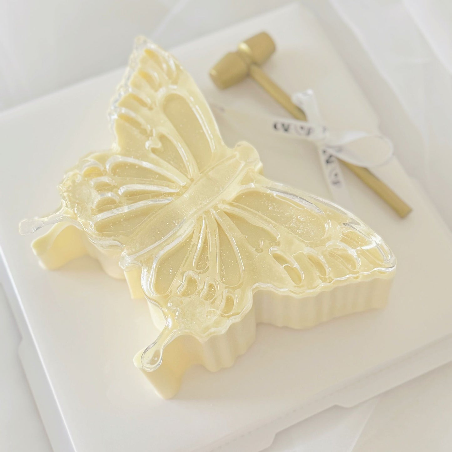 Elegant Ice Butterfly Cake 6 inch White Chocolate Raspberry Mousse