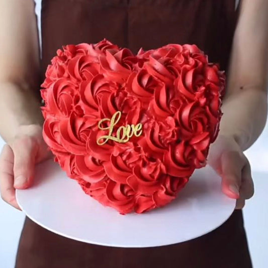 Valentine love heart cake