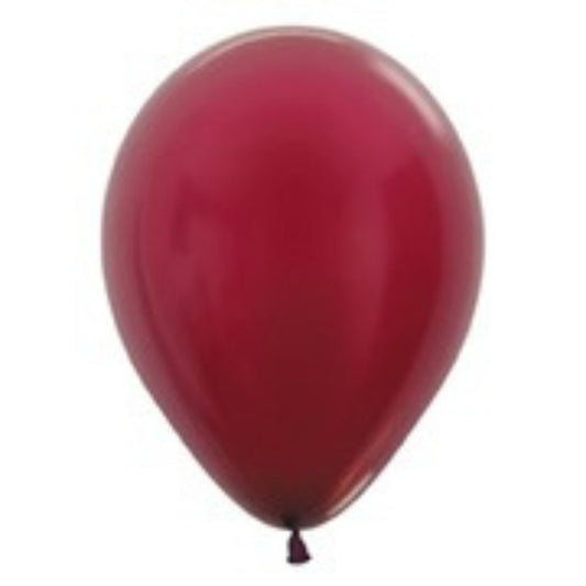 11 inch helium filled Metallic Burgundy latex balloon