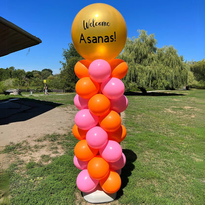 Custom Text Balloon Column – 9ft to 6ft Personalized Event Decor
