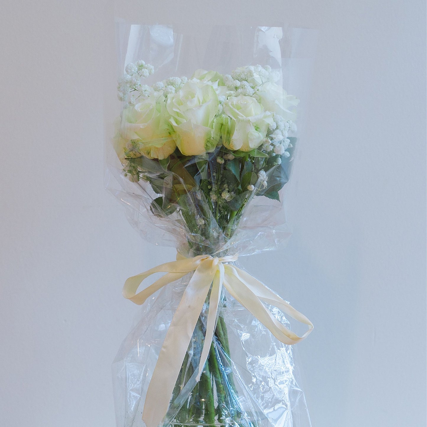 Wrapped Baby Breath Star Rose Bouquet