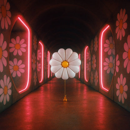 One Up Signature Daisy Flower Foil Balloon Bouquet – Or Single Helium Filled – Elegant Floral Party Decor