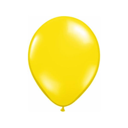 16 inch Yellow helium filled latex balloon