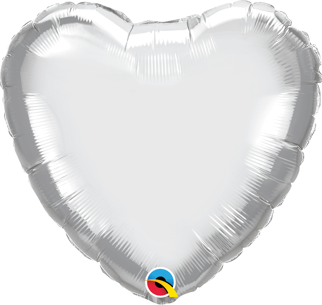18" Silver Foil Heart - ONE UP BALLOONS