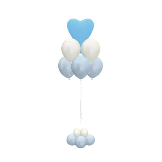 Baby Blue love heart balloon bouquet - ONE UP BALLOONS