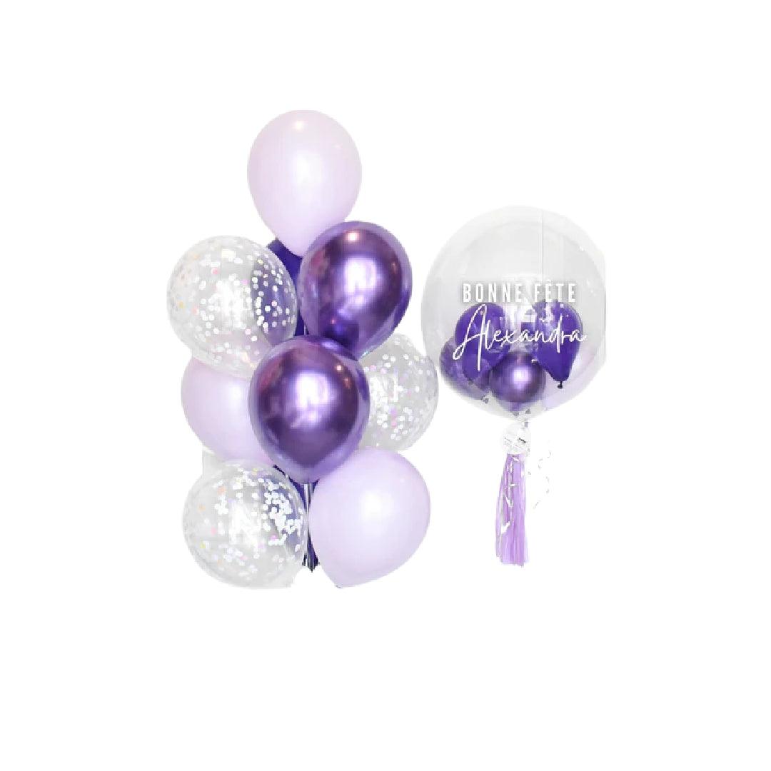Customized Purple Queen Balloon bouquet set - ONE UP BALLOONS