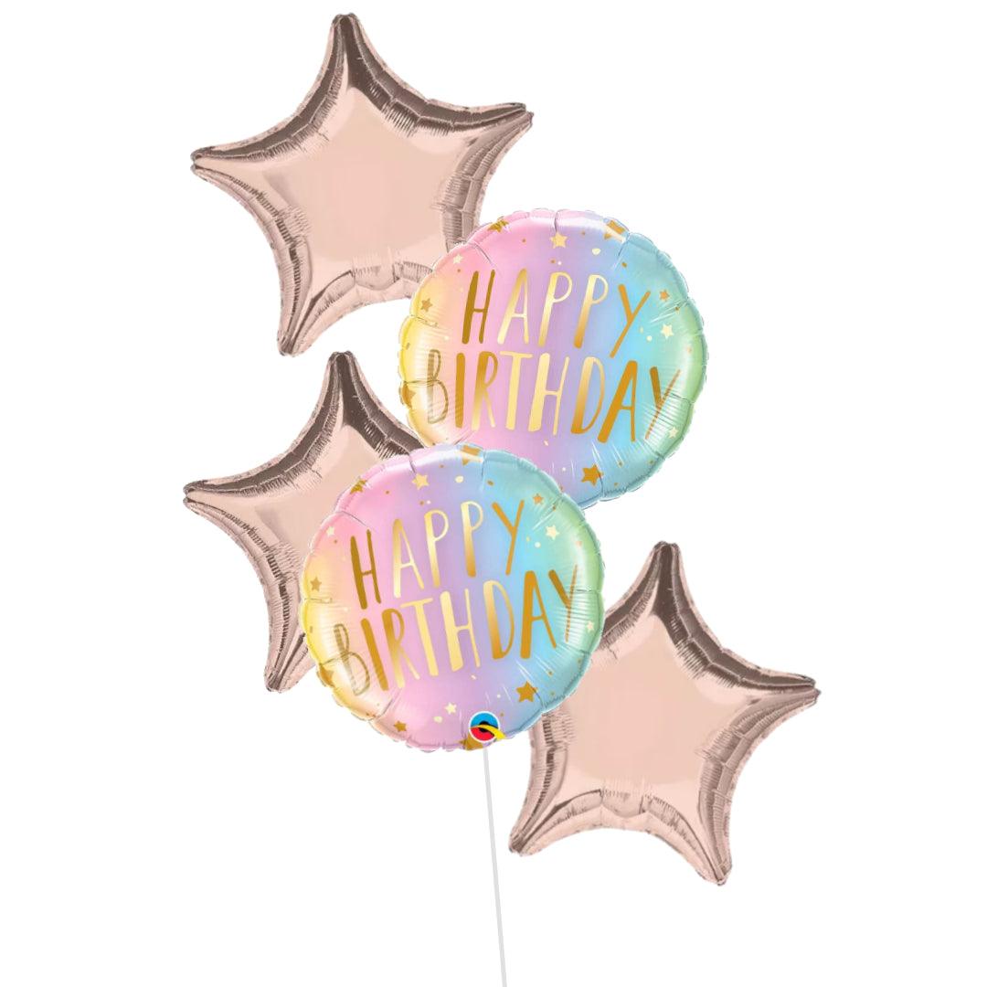 Simple birthday wishes ombre Helium balloon bouquet - ONE UP BALLOONS