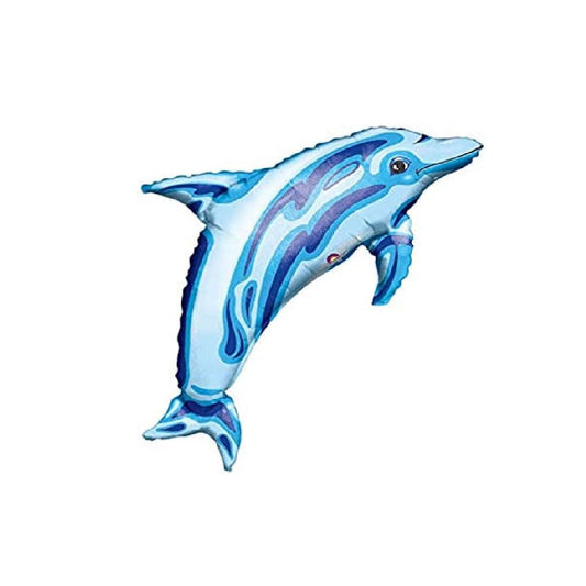 Cute ocean blue dolphin helium filled foil balloon - ONE UP BALLOONS