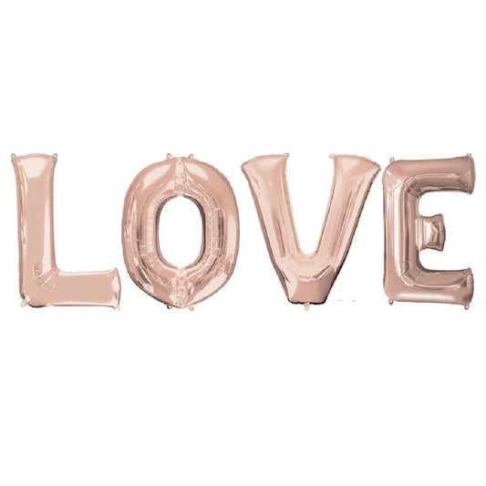 Jumbo Rose Gold Balloon Letter LOVE Balloons