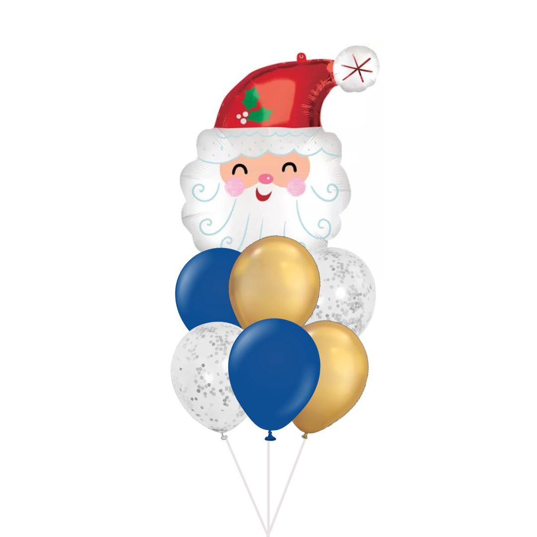 Joy Joy Christmas Santa Balloon bouquet of 7 - ONE UP BALLOONS