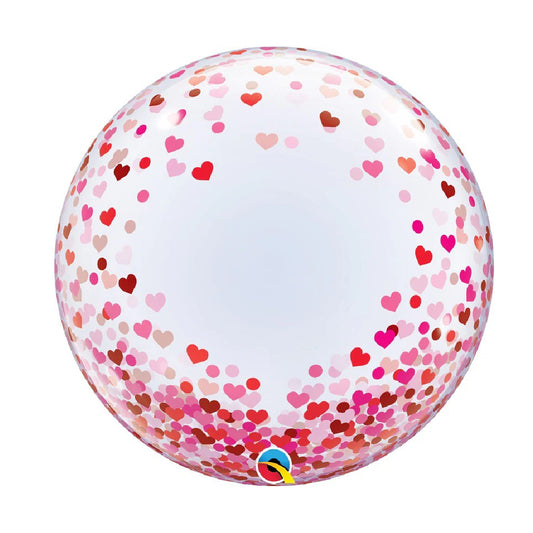 Valentines Love 24 inch Red Pink Hearts Bubble Balloons