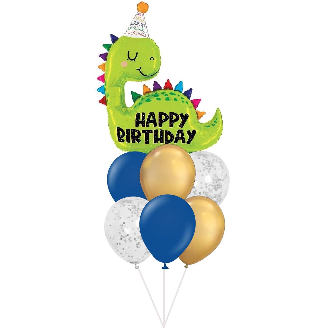 Party with my baby dinosaur birthday helium balloon bouquet - ONE UP BALLOONS