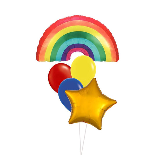 Rainbow fun splash helium bouquet - ONE UP BALLOONS