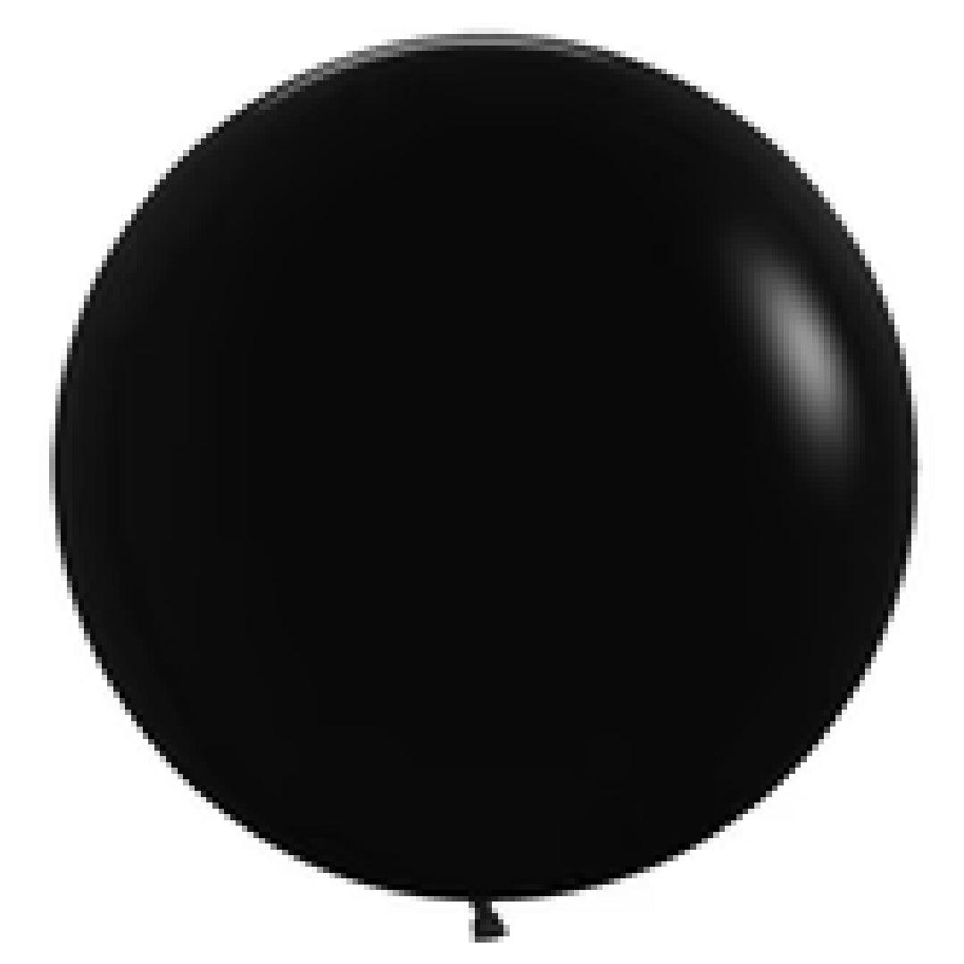 24" Black helium filled with Hi Float - ONE UP BALLOONS