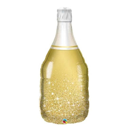 Golden Bubbly Wine Champagne Bottle Shape Balloon - ONE UP BALLOONS