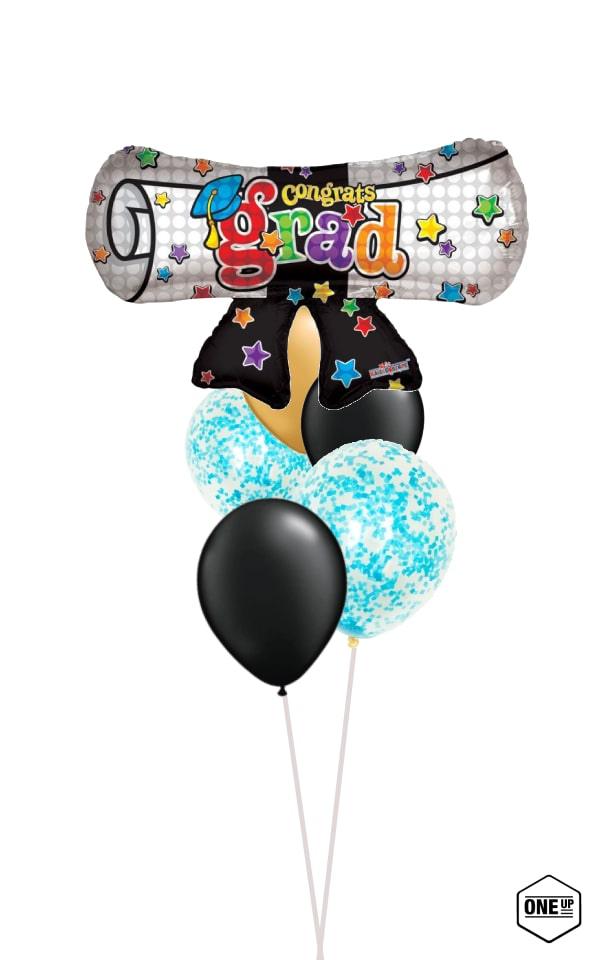 Graduation Diploma Popular Helium Balloon Bouquet - ONE UP BALLOONS